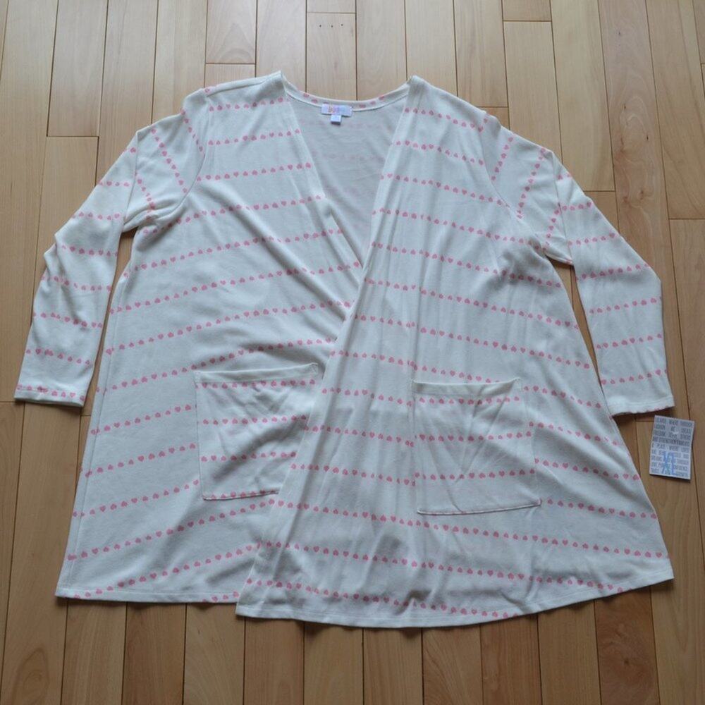 NWT LuLaRoe Cardigan Duster Heart Pattern Size XL